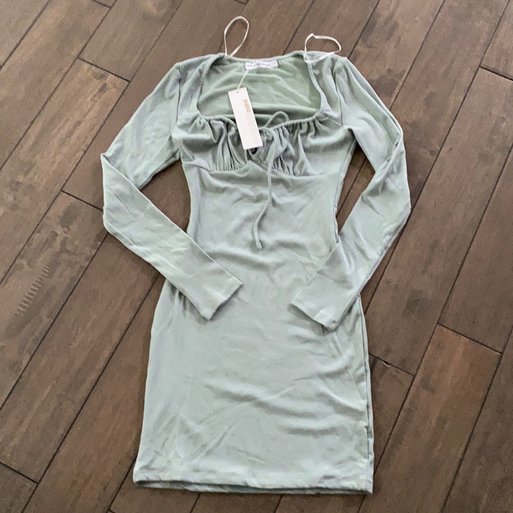 Long Sleeve Mint Green Dress